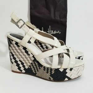 Cole Haan Wedge Heels 7.5 B Basket Weave Slingback
